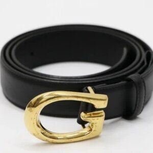 Gucci Selleria G-Buckle Women's Leather Belt Size 100/40 655566 - Black/Gold